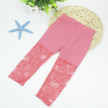 Summer Baby Kids Girls Cropped Leggings Lace Floral Casual 3 4 Capri Pants Trousers 2-7Y UBY