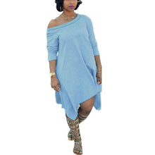 Boho Dress Sexy Women Oblique Irregular Loose dress Beach Dresses L4 UBY