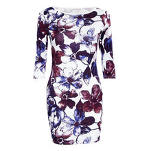 Casual Women Bodycon Dress Half Sleeve Asymmetrical Neck Dress Sheath Dresses LE3 UBY