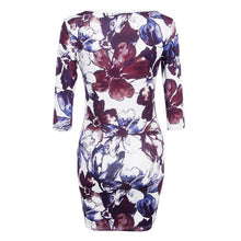 Casual Women Bodycon Dress Half Sleeve Asymmetrical Neck Dress Sheath Dresses LE3 UBY