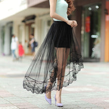 Summer Women Sexy Lace Skirts Women Fashion Long Section Skirt Jupe Tulle Black and White Short Skirt UBY