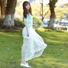 Summer Women Sexy Lace Skirts Women Fashion Long Section Skirt Jupe Tulle Black and White Short Skirt UBY