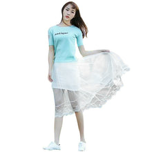 Summer Women Sexy Lace Skirts Women Fashion Long Section Skirt Jupe Tulle Black and White Short Skirt UBY