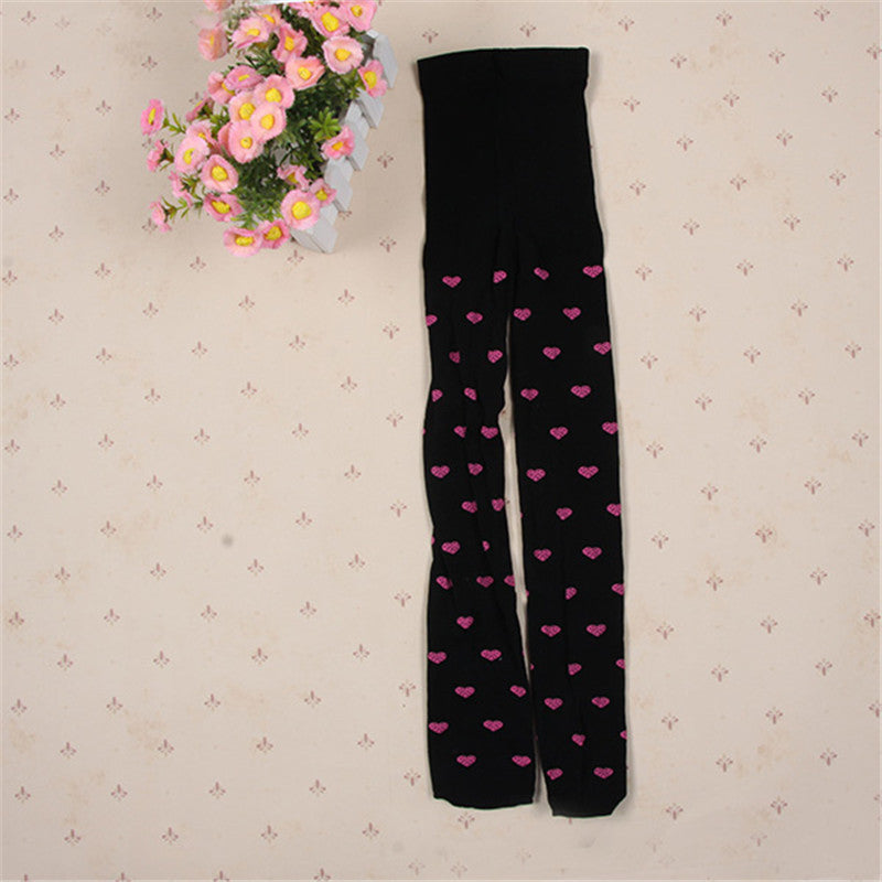 Toddler Kids Girl Love Heart Trousers Pantyhose Stocking Tights Full Foot Stocking 2-7 Years UBY