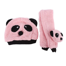 Unisex 1-3Y Baby Girls Boys Winter Hats NeckerchiefBeanie Hat and Scarf Set Cartoon Panda CapUBY
