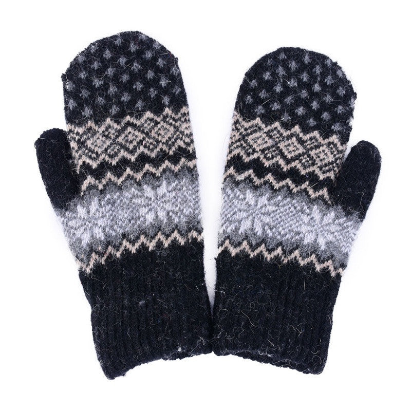 Winter Fashion Women men Rabbit Fur Wool Warm Gloves Full Finger Thick Mittens UBY