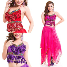 Women Belly Dance Costumes Bra Tops Crystal Sequins Beads Bells Sexy Vest UBY