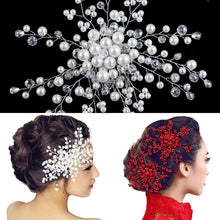 Women Bridal Wedding Hair Accessories Pearl Flower Tiara Headpiece Crystal Headband for girls UBY