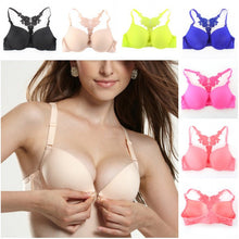 Women Front Closure Lace Racer Back Racerback Push Up Seamless Bra 32-36B UBY