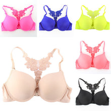 Women Front Closure Lace Racer Back Racerback Push Up Seamless Bra 32-36B UBY