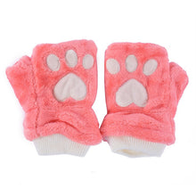 Women Girls Fingerless Warm Fur Fleece Gloves Cute Mittens Wrist Glove 6 Colors UBY