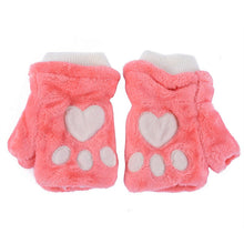 Women Girls Fingerless Warm Fur Fleece Gloves Cute Mittens Wrist Glove 6 Colors UBY