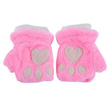 Women Girls Fingerless Warm Fur Fleece Gloves Cute Mittens Wrist Glove 6 Colors UBY