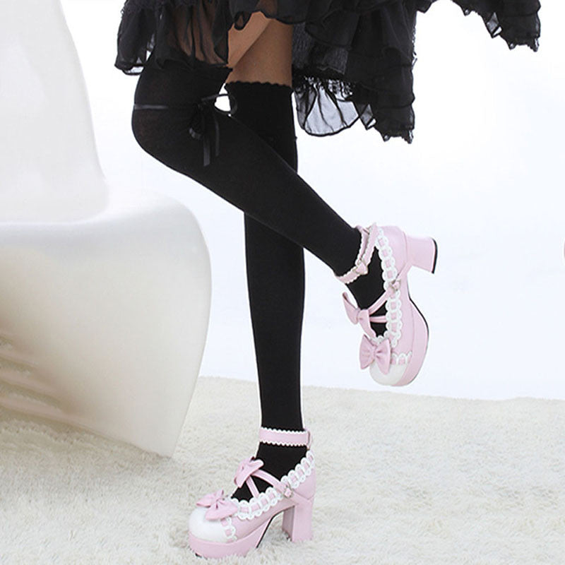 Women Girls Over Knee Thigh High Cotton Stocking Long Knitted Boot Hosiery Stocking UBY