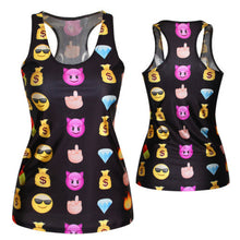 Women Gothic Punk Vest Shirt Pattern Print Clubwear Sleeveless T-Shirt UBY