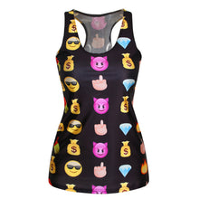 Women Gothic Punk Vest Shirt Pattern Print Clubwear Sleeveless T-Shirt UBY
