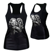 Women Gothic Punk Vest Shirt Pattern Print Clubwear Sleeveless T-Shirt UBY