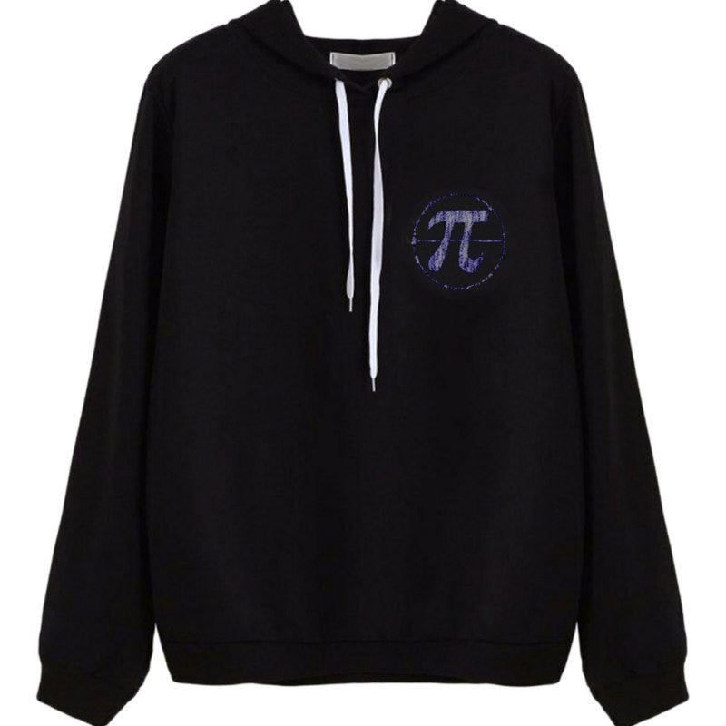 Women Hoodies Sweatshirts Hand Print Long Sleeve Casual All-match Solid Leisure Hooded Hoodie Loose Tops Plus Size UBY