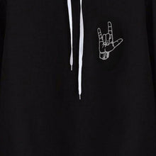 Women Hoodies Sweatshirts Hand Print Long Sleeve Casual All-match Solid Leisure Hooded Hoodie Loose Tops Plus Size UBY