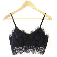 Women Lace V-neck Bralette Bralet Unpadded Bra Bustier Crop Top Cami Tank Zipper Back UBY
