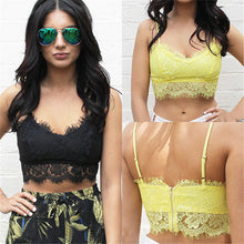 Women Lace V-neck Bralette Bralet Unpadded Bra Bustier Crop Top Cami Tank Zipper Back UBY