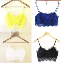 Women Lace V-neck Bralette Bralet Unpadded Bra Bustier Crop Top Cami Tank Zipper Back UBY