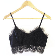 Women Lace V-neck Bralette Bralet Unpadded Bra Bustier Crop Top Cami Tank Zipper Back UBY