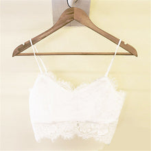 Women Lace V-neck Bralette Bralet Unpadded Bra Bustier Crop Top Cami Tank Zipper Back UBY