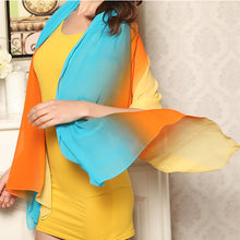 Women Pashmina Georgett Chiffon Wraps Shawl Scarves Beach Block Color Scarf NewUBY