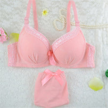 Women Push Up Bra Set Girl Lace Decor Underwear Set Underwire Brassiere Outfit UBY