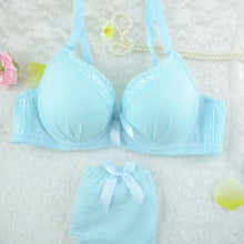 Women Push Up Bra Set Girl Lace Decor Underwear Set Underwire Brassiere Outfit UBY