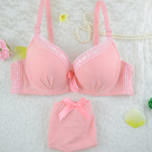 Women Push Up Bra Set Girl Lace Decor Underwear Set Underwire Brassiere Outfit UBY