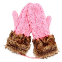 Women Ragwool Rag Wool Gloves Hang Neck Mittens Knitted Warm Fur Glove 11 Colors P6Y UBY
