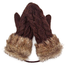 Women Ragwool Rag Wool Gloves Hang Neck Mittens Knitted Warm Fur Glove 11 Colors P6Y UBY