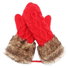 Women Ragwool Rag Wool Gloves Hang Neck Mittens Knitted Warm Fur Glove 11 Colors P6Y UBY