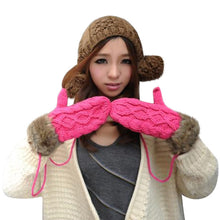 Women Ragwool Rag Wool Gloves Hang Neck Mittens Knitted Warm Fur Glove 11 Colors P6Y UBY