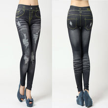 Women Stretchy Skinny Jeggings Vintage Distressed Tights Denim Jeans Slim Pants UBY