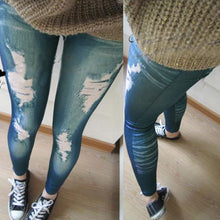 Women Stretchy Skinny Jeggings Vintage Distressed Tights Denim Jeans Slim Pants UBY
