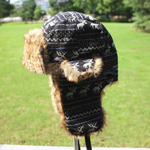 Women Trapper Hat Earflap Cap Fawn Pattern Faux Fur Snow Ski Beanie Hat Cap BeaniesUBY