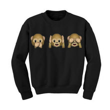 Women workout 3D Emoji Monkey Printed Pullover Long Sleeve Crew Neck Sweatshirt UBY