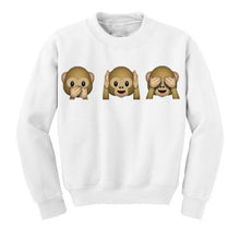 Women workout 3D Emoji Monkey Printed Pullover Long Sleeve Crew Neck Sweatshirt UBY