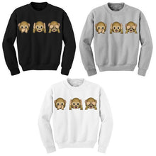 Women workout 3D Emoji Monkey Printed Pullover Long Sleeve Crew Neck Sweatshirt UBY