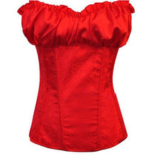 Womens Satin Lace Up Boned Floral Waist Body Shaper Corset Lingerie Bustier Slimming Underwear Shapewear TopsUBY